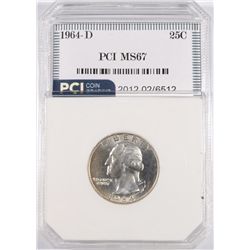 1964-D WASHINGTON QUARTER, PCI MS-67   TRENDS FOR $1750.00