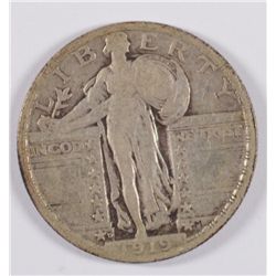 1919-D STANDING LIBERTY QUARTER, F/VF  NICE!!