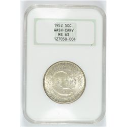 1952 WASHINGTON/CARVER COMMEN HALF DOLLAR NGC MS-63