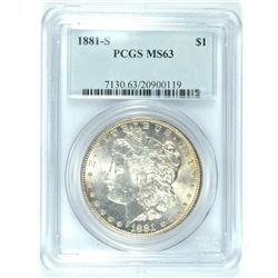 1881-S MORGAN DOLLAR PCGS MS-63