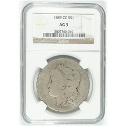 1889-CC MORGAN DOLLAR NGC AG-3