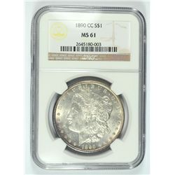 1890-CC MORGAN DOLLAR NGC MS-61