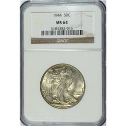 1944 WALKING LIBERTY HALF DOLLAR NGC MS-64