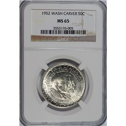 1952 WASHINGTON/CARVER COMMEN HALF DOLLAR NGC MS-65