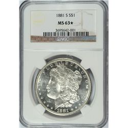 1881-S MORGAN DOLLAR NGC MS-63 (STAR)