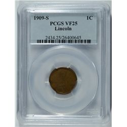 1909-S LINCOLN CENT PCGS VF-25