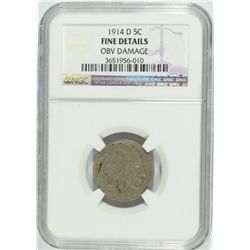 1914-D BUFFALO NICKEL NGC FINE DETAILS