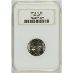 1942-S JEFFERSON (WAR) NICKEL NGC MS-67