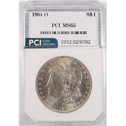 1904-O MORGAN SILVER DOLLAR, PCI MS-65