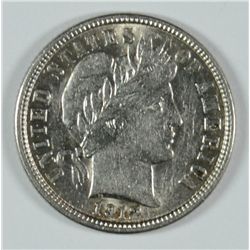 1912 BARBER DIME, AU-55+