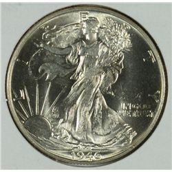 1946 WALKING LIBERTY HALF DOLLAR, MS-65 GEM!