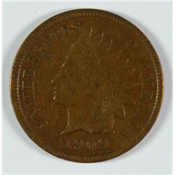 1909-S INDIAN HEAD CENT, VF