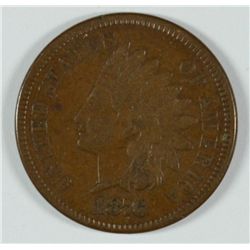1876 INDIAN HEAD CENT, VF/XF