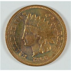 1866 INDIAN HEAD CENT, AU+  cleaned
