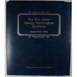 90% WASHINGTON QUARTERS, ONE FROM EACH YEAR 1932 THRU 1964 IN ALBUM