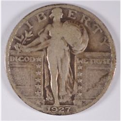 1927-S STANDING LIBERTY QUARTER, FINE  KEY DATE!