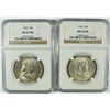 Image 1 : ( 2 ) 1949 FRANKLIN HALF DOLLAR, NGC MS-63 FBL