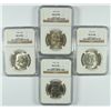 Image 1 : LOT OF ( 4 ) 1950 FRANKLIN HALF DOLLARS NGC MS-62 FBL