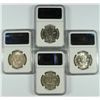 Image 2 : LOT OF ( 4 ) 1950 FRANKLIN HALF DOLLARS NGC MS-62 FBL