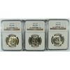 Image 1 : LOT OF ( 3 ) 1950-D FRANKLIN HALF DOLLARS, NGC MS-62 FBL