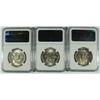 Image 2 : LOT OF ( 3 ) 1950-D FRANKLIN HALF DOLLARS, NGC MS-62 FBL