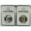 Image 1 : 1955 & 56 FRANKLIN HALF DOLLARS NGC MS-63 FBL