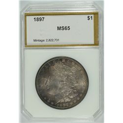 1897 MORGAN DOLLAR PCI MS-65 COLOR!
