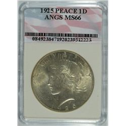 1925 PEACE DOLLAR ANGS MS-66