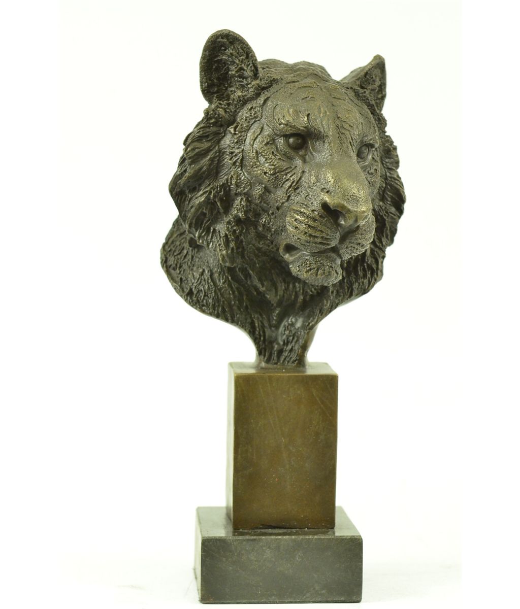 10"x5" African Leopard Bronze Bust Sculpture 6 LBS.