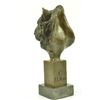 Image 3 : 10"x5" African Leopard Bronze Bust Sculpture   6 LBS.