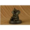 Image 2 : 7.5"x6" Bronze Sculpture Laughing Mother Elephant With Cub Bronze Sculpture Statue Decor   8 LBS.