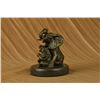 Image 3 : 7.5"x6" Bronze Sculpture Laughing Mother Elephant With Cub Bronze Sculpture Statue Decor   8 LBS.