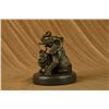 Image 4 : 7.5"x6" Bronze Sculpture Laughing Mother Elephant With Cub Bronze Sculpture Statue Decor   8 LBS.