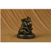 Image 7 : 7.5"x6" Bronze Sculpture Laughing Mother Elephant With Cub Bronze Sculpture Statue Decor   8 LBS.