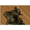 Image 8 : 7.5"x6" Bronze Sculpture Laughing Mother Elephant With Cub Bronze Sculpture Statue Decor   8 LBS.