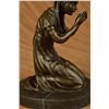 Image 10 : 7.5"x5.5" Our Blessed Mother Virgin Mary Praying Bronze Sculpture Marble Base Statue Decor   5 LBS.