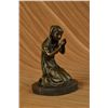 Image 2 : 7.5"x5.5" Our Blessed Mother Virgin Mary Praying Bronze Sculpture Marble Base Statue Decor   5 LBS.
