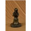 Image 3 : 7.5"x5.5" Our Blessed Mother Virgin Mary Praying Bronze Sculpture Marble Base Statue Decor   5 LBS.