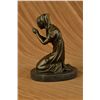 Image 5 : 7.5"x5.5" Our Blessed Mother Virgin Mary Praying Bronze Sculpture Marble Base Statue Decor   5 LBS.