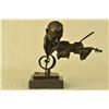 Image 1 : 9"x10" Signed Milo Abstract Man Playing Violin Bronze Bust Sculpture Marble Statue   5 LBS.