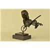 Image 2 : 9"x10" Signed Milo Abstract Man Playing Violin Bronze Bust Sculpture Marble Statue   5 LBS.