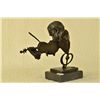 Image 3 : 9"x10" Signed Milo Abstract Man Playing Violin Bronze Bust Sculpture Marble Statue   5 LBS.