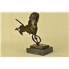 Image 4 : 9"x10" Signed Milo Abstract Man Playing Violin Bronze Bust Sculpture Marble Statue   5 LBS.