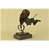Image 5 : 9"x10" Signed Milo Abstract Man Playing Violin Bronze Bust Sculpture Marble Statue   5 LBS.