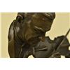 Image 6 : 9"x10" Signed Milo Abstract Man Playing Violin Bronze Bust Sculpture Marble Statue   5 LBS.