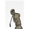 Image 4 : 10"x4" Signed Milo Female Golfer Tournament Pga Golf Golfing Trophy Bronze Sculpture Nr   5 LBS.