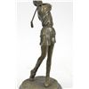 Image 5 : 10"x4" Signed Milo Female Golfer Tournament Pga Golf Golfing Trophy Bronze Sculpture Nr   5 LBS.