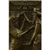 Image 5 : 8"x4" Signed Original Desk Top Persian Empire Bas Relief Bronze Sculpture Statue Decor   4 LBS.