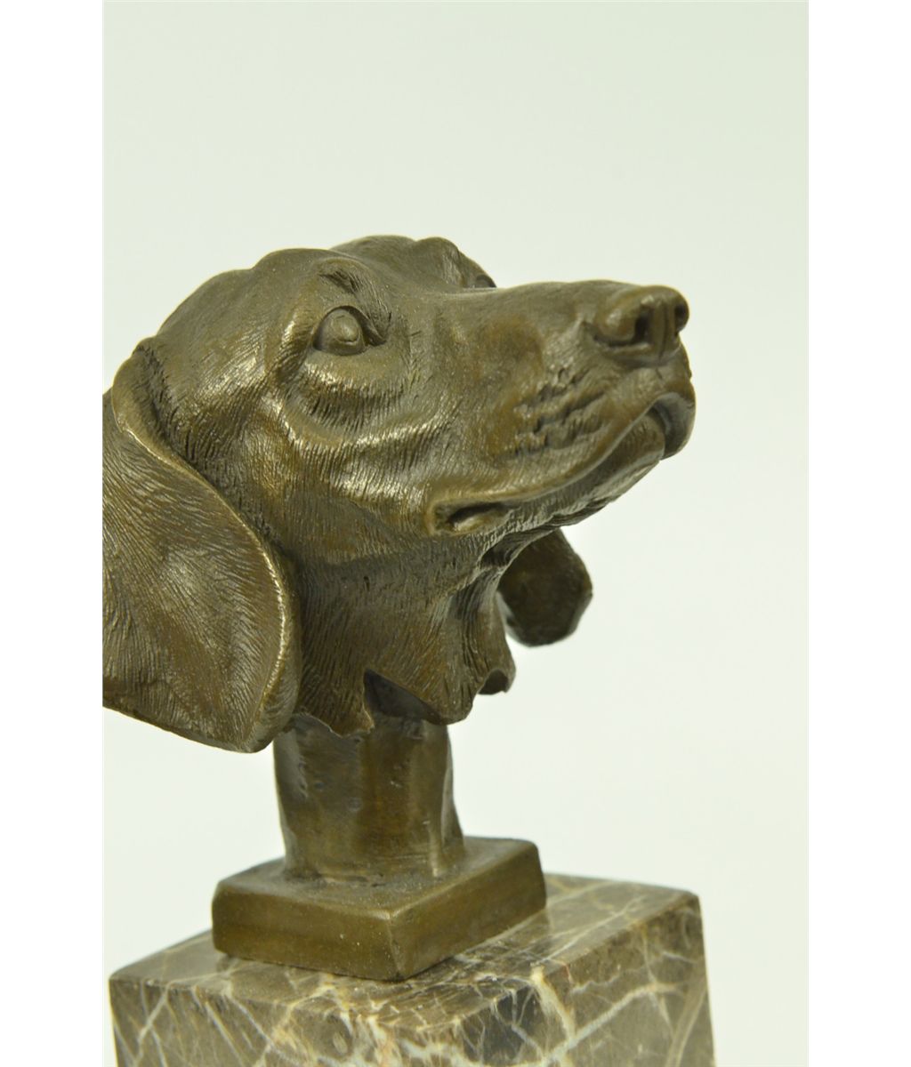 9.5"x5" Dachshund Sausage Dog Bronze Head Bust Bookend BookEnd