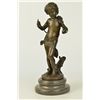 Image 1 : 14.5"x5.5" French Moreau Child Marble Statue Victorian   10 LBS.
